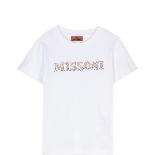 Missoni kids t-shirt in cotone bianco