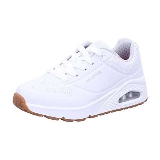 Skechers uno stand on air, sneaker, bianco white synthetic trim, 31 eu