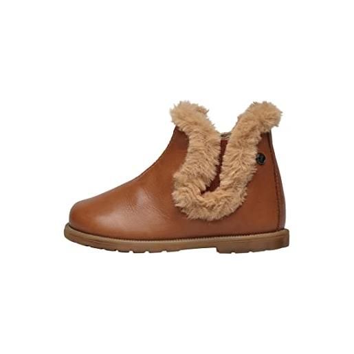 Falcotto winter wood fur-stivaletti in pelle con dettaglio in pelliccia, cognac 18