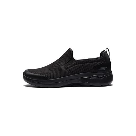 Skechers go walk arch fit togpath, scarpe da ginnastica uomo, black textile synthetic black trim, 44.5 eu