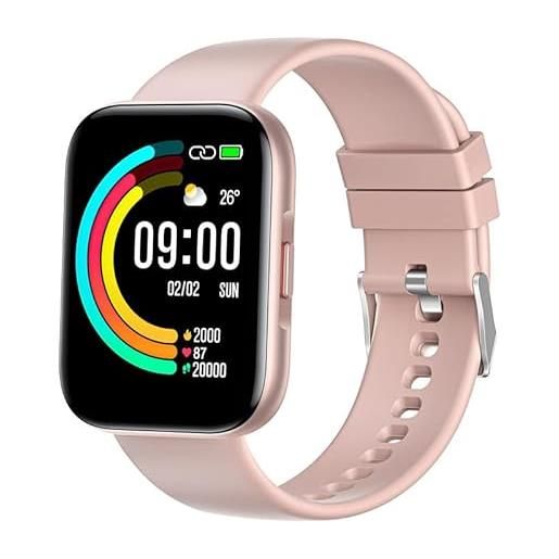 ANCwear smart watch per uomini e donne, 1.7 pollici full touch screen fitness watch con frequenza cardiaca 24 ore, ip68 impermeabile smartwatch con 24 modalità sportive, contapassi per android ios. 