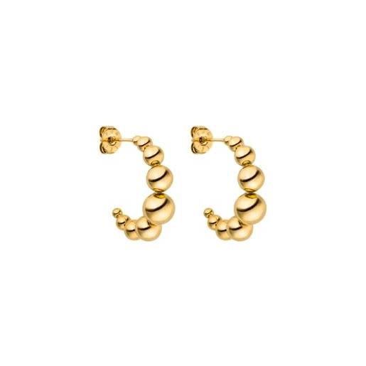 Purelei® bubbly - orecchini da donna in resistente acciaio inossidabile - orecchini impermeabili da donna - diametro 18,5 mm - gioielli alla moda per un look personalizzato (argento)