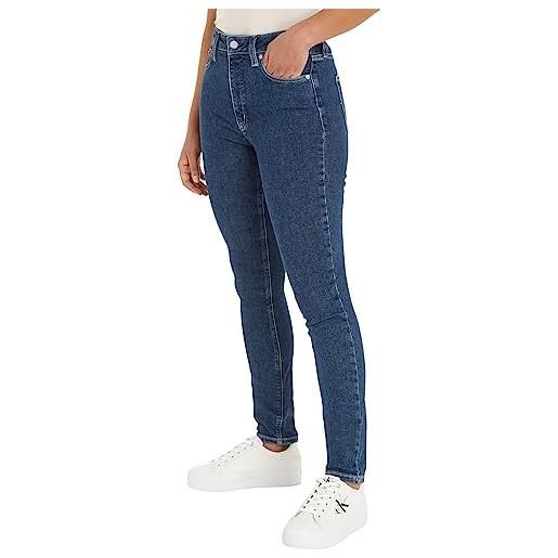 Calvin Klein Jeans jeans donna high rise skinny fit, blu (denim medium), 31w / 32l