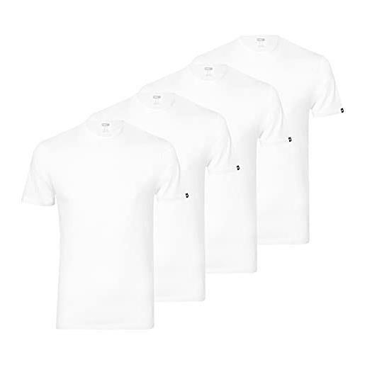 PUMA maglietta da uomo basic shirts 100000889, con scollo a c, confezione da 4, bianco, m