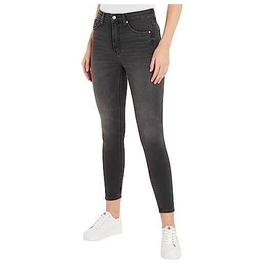 Calvin Klein Jeans jeans donna high rise ankle skinny fit, blu (denim black), 25w