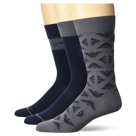 Emporio Armani 3 pack short socks, man, blue, one size