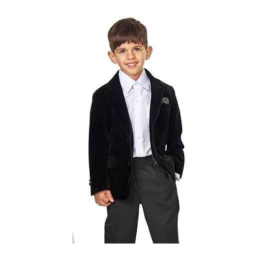 Xposed giacca da smoking in velluto per bambini, per bambini, festa di nozze, su misura, giacca da cena [kd-blz-gary-black-12]