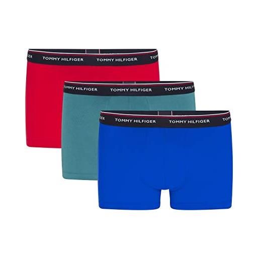 Tommy Hilfiger pantaloncino boxer uomo confezione da 3 intimo, multicolore (ds sky/dark ash/rouge), l