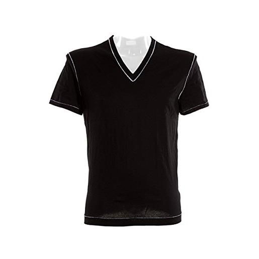Dolce & Gabbana maglia scollo v cotone con profili nero m14807 oml00, xl