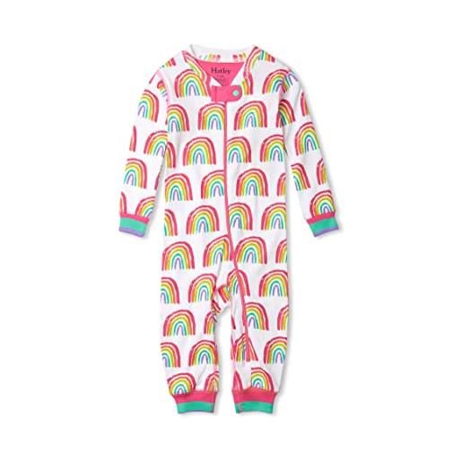 Hatley organic cotton sleepsuit pigiamino per bambino e neonato, belle arcobaleni, 6-9 mesi bimba