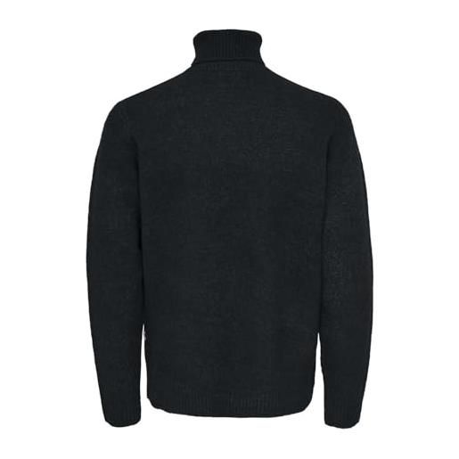 Only & Sons patrick - maglione da uomo a maniche lunghe in misto lana, vestibilità regolare, blu marino scuro, m