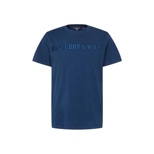 Superdry vintage corp logo gd tee t-shirt, bottle blu, s uomo