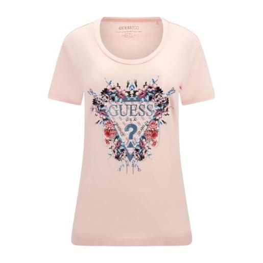 GUESS t-shirt maglia maglietta donna logo frontale floreale strass w4ri38j1314 taglia xxl colore principale rosa