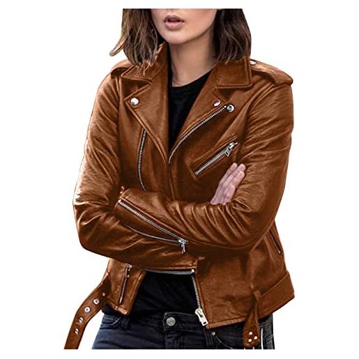 Generico giacca da donna in similpelle da motocicletta primaverile e autunnale giacca casual corta giubbotto donna pelle giacca vera pelle donna giacche da donna eleganti