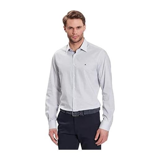 Tommy Hilfiger camicia manica lunga da uomo marchio, modello cl stretch classic prt rf mw0mw30643, realizzato in cotone. 42 bianco
