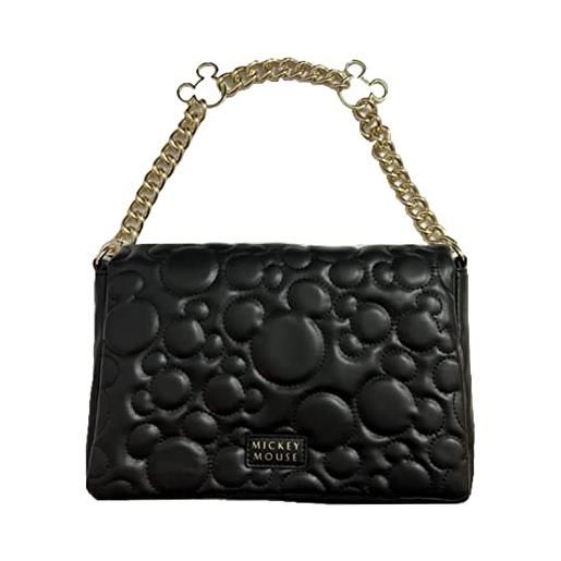 Primark Limited disney mickey mouse nero trapuntato borsa a tracolla borsa a tracolla con catena oro manico primark, nero