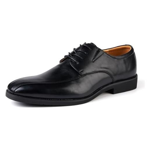 Hoefirm scarpe stringate uomo derby pelle scarpe formale classiche business cerimonia nero 43