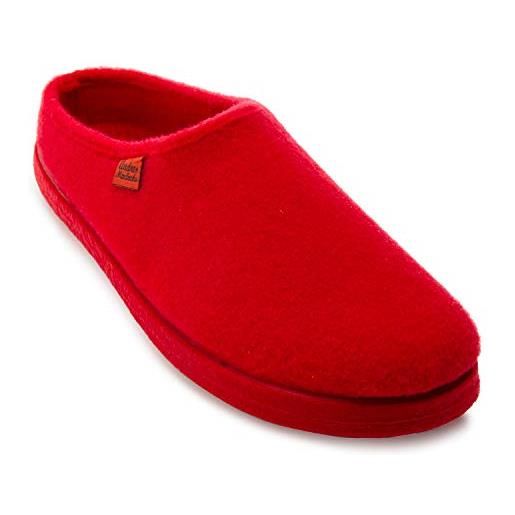 Andrés Machado - pantofole unisex per donna/uomo per estate/inverno - am001 - parte esterna in feltro/suola in gomma antiscivolo - rosso eu 37