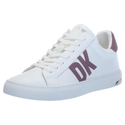 DKNY abeni-lace up sneaker, scarpe da ginnastica donna, white mauve, 40 eu