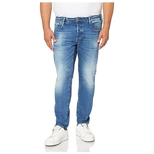 G-STAR RAW 3301 slim fit jeans, jeans uomo, blu (authentic faded blue 51001-b631-a817), 28w / 30l