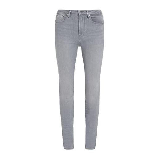 Tommy Hilfiger jeans donna th flex como skinny elasticizzati, grigio (aria), 30w / 32l
