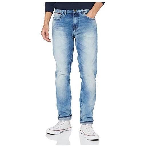 Tommy Hilfiger tommy jeans jeans uomo austin slim tapered elasticizzati, blu (wilson light blue stretch), 28w / 34l
