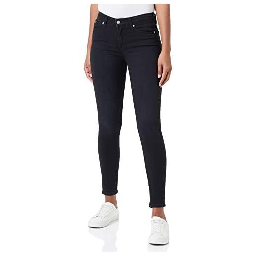 Calvin Klein jeans mid rise skinny ankle j20j219537 pantaloni, denim (denim black), 24w donna