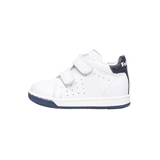 Falcotto adam vl-sneakers in pelle con velcro, bianco 26