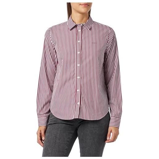 GANT reg poplin-maglietta a righe camicia da donna, rosso prugna, 50