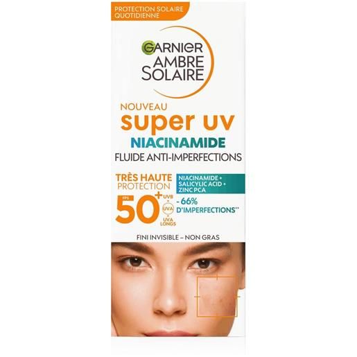 Garnier ambre solaire fluido viso anti-imperfezioni niacinamide 40ml sff50+ Garnier