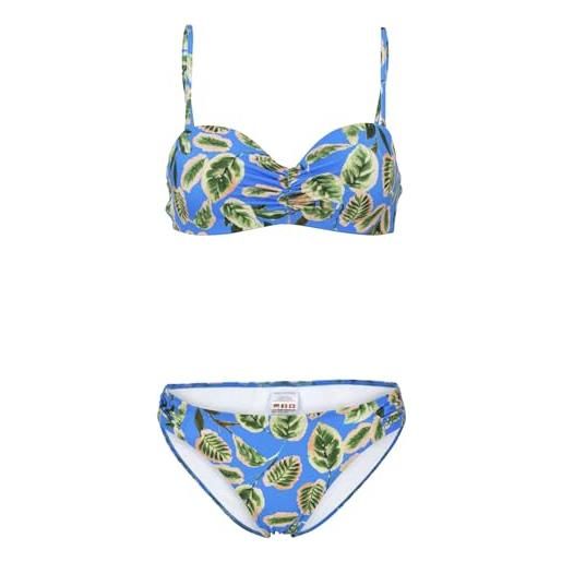 Aquafeel bikini da donna artistic leaves i set, blu, 46 it/b