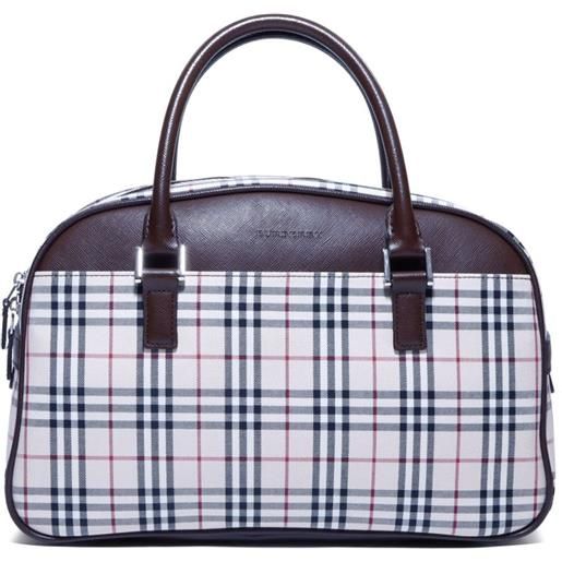 Burberry Pre-Owned - borsa a mano con zip - donna - tela/pelle - taglia unica - toni neutri