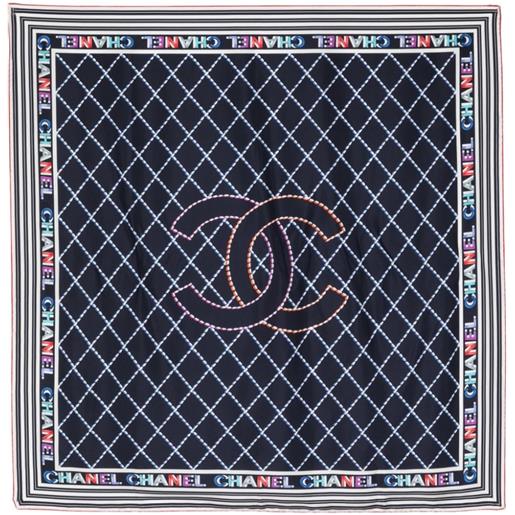 CHANEL Pre-Owned - foulard cc - donna - seta - taglia unica - blu