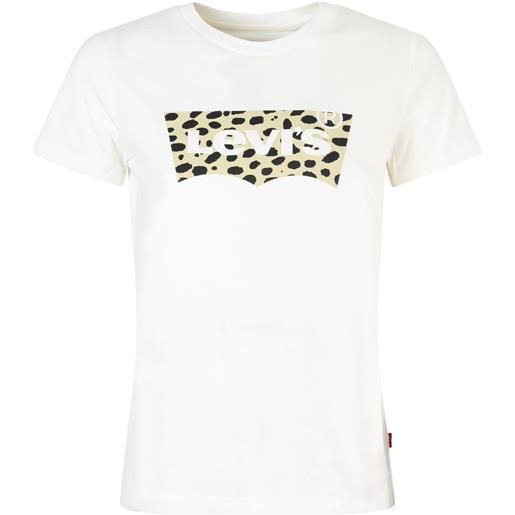 LEVI'S t-shirt bianca con logo maculato per donna