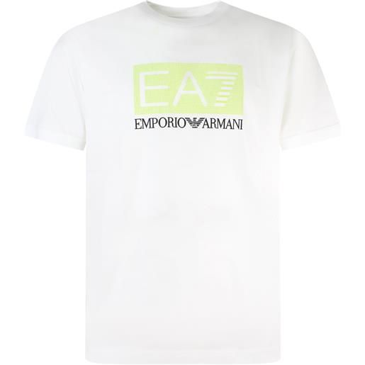 EA7 t-shirt bianca con logo per uomo