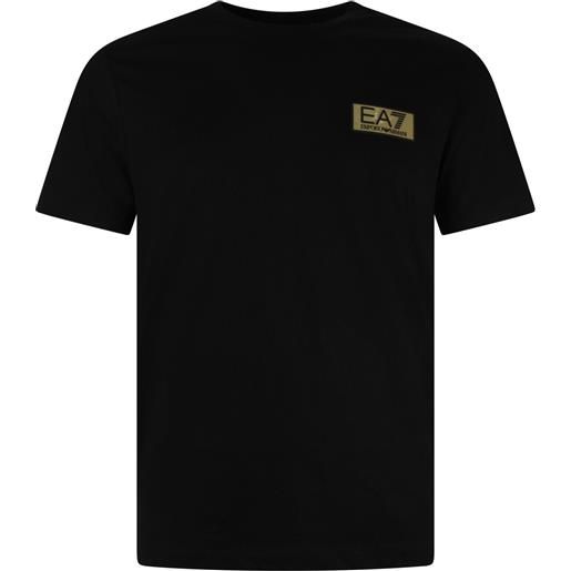 EA7 t-shirt nera con mini logo per uomo