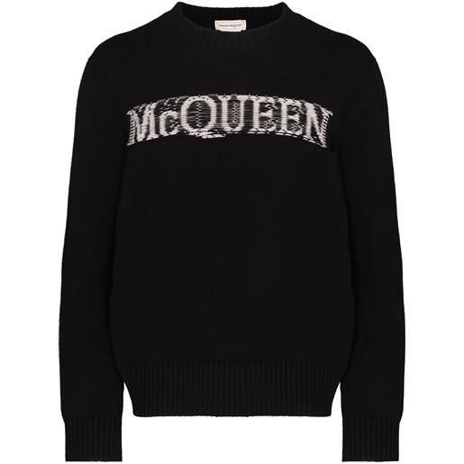 Alexander McQueen maglione con logo - nero