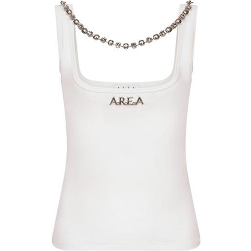 AREA canotta con placca logo - bianco