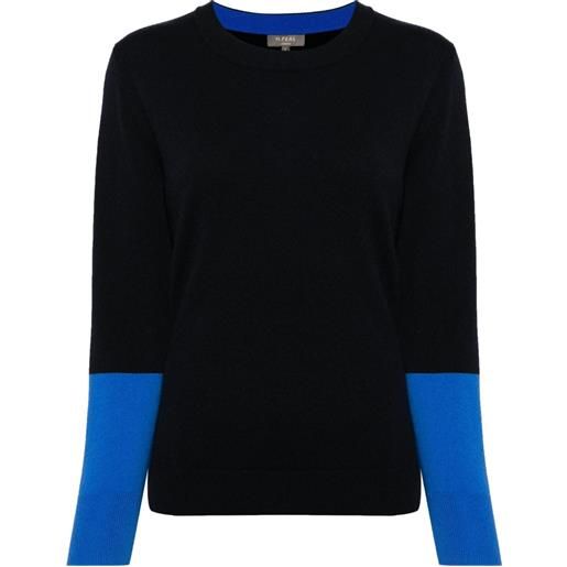 N.Peal maglione con design color-block - nero
