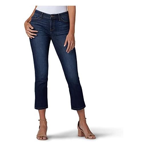 Lee jeans capri con 5 tasche flex motion regular fit, bewitched, 52 donna