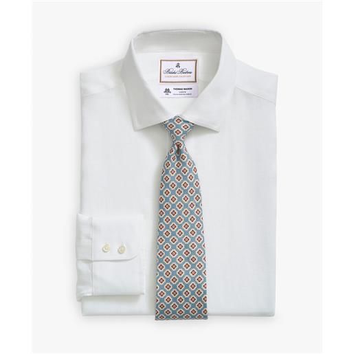 Brooks Brothers camicia bianca slim fit Brooks Brothers x thomas mason in lino con collo semi francese bianco