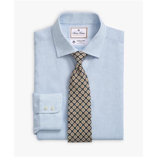 Brooks Brothers camicia azzurra slim fit Brooks Brothers x thomas mason in lino con collo semi francese blu chiaro