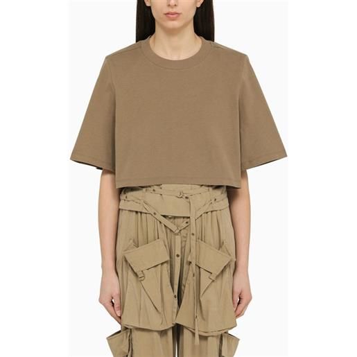 ISABEL MARANT t-shirt cropped color kaki in cotone