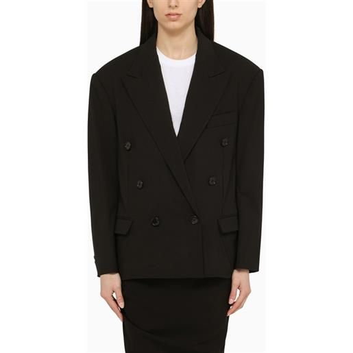 ISABEL MARANT giacca doppiopetto nera in lana con spalline
