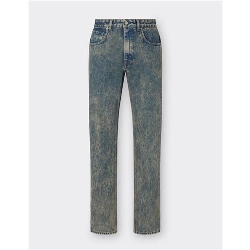 Ferrari pantalone jeans con tintura effetto marmo