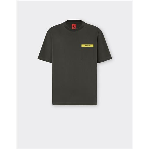 Ferrari t-shirt in cotone con dettaglio a contrasto