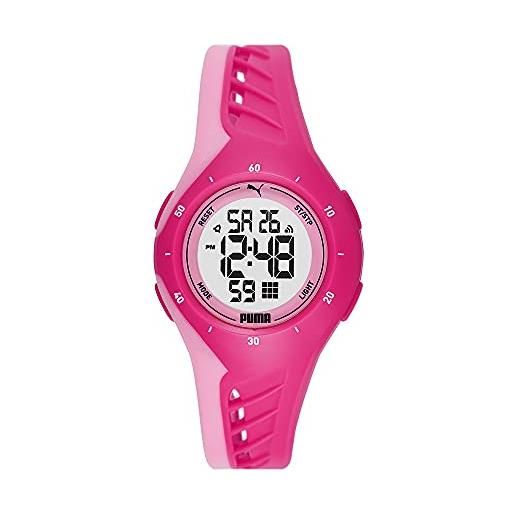 Puma orologio unisex puma 3, movimento digitale, cassa in policarbonato rosa 40 mm con cinturino in poliuretano, p6008