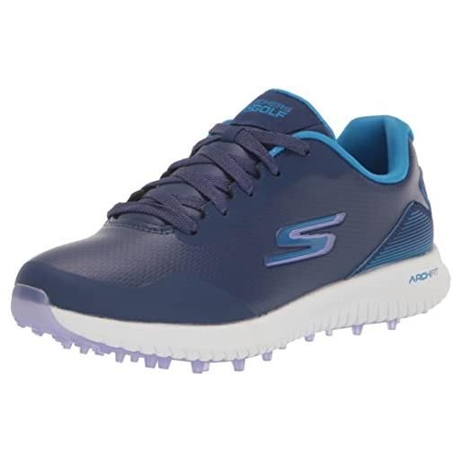 Skechers go max arch fit spikeless-scarpe da golf, ginnastica donna, blu multicolore impermeabile, 41 eu