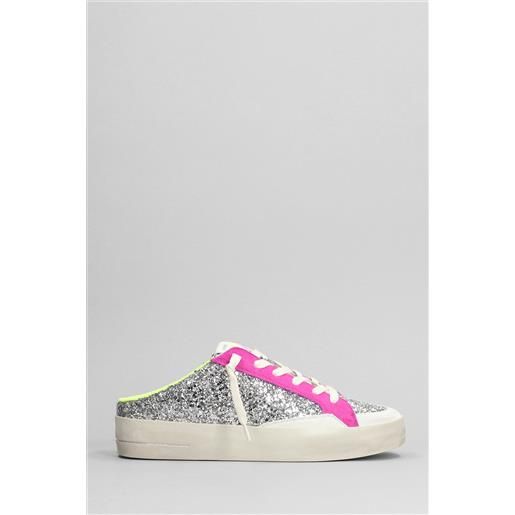 Crime sneakers in glitter argento
