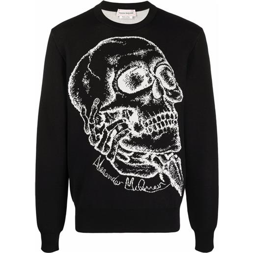 Alexander McQueen maglione con stampa - nero